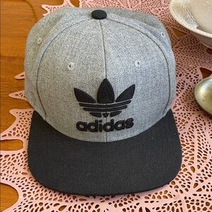 Adidas Gray and Black Logo Cap